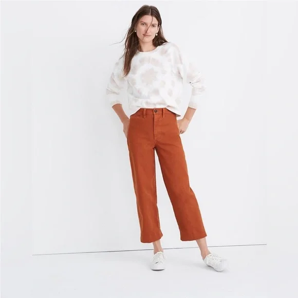 Rust Madewell Slim Wide Leg Emmett Pants - Picture 1 of 6